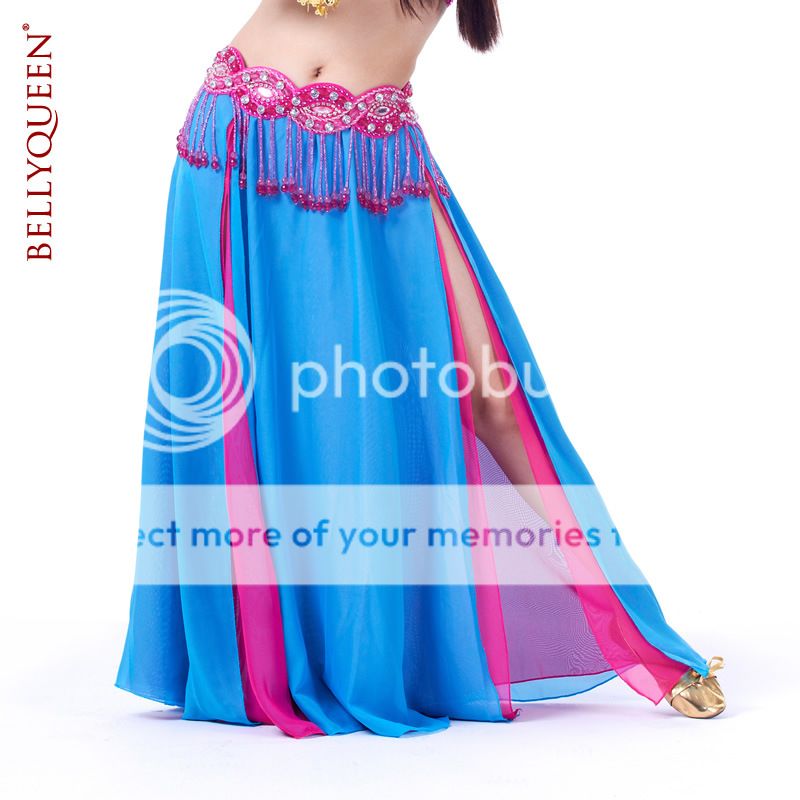 Dancewear Polyester Belly Dance Skirt Double Colors For Ladies